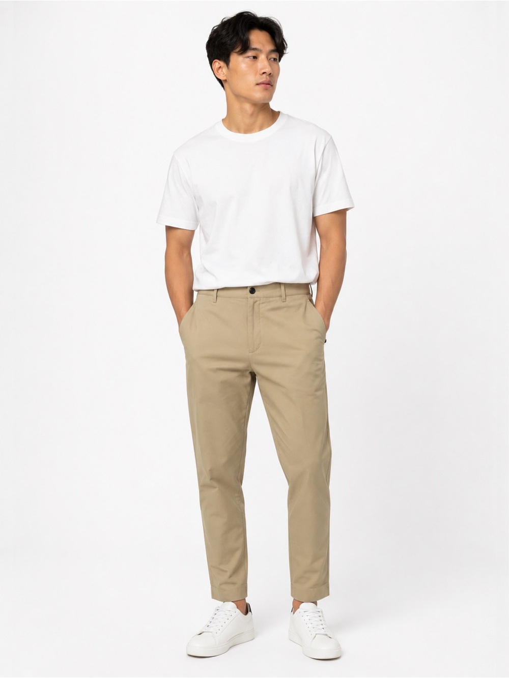 Club Monaco Men’s Slim Chino Pants in Khaki